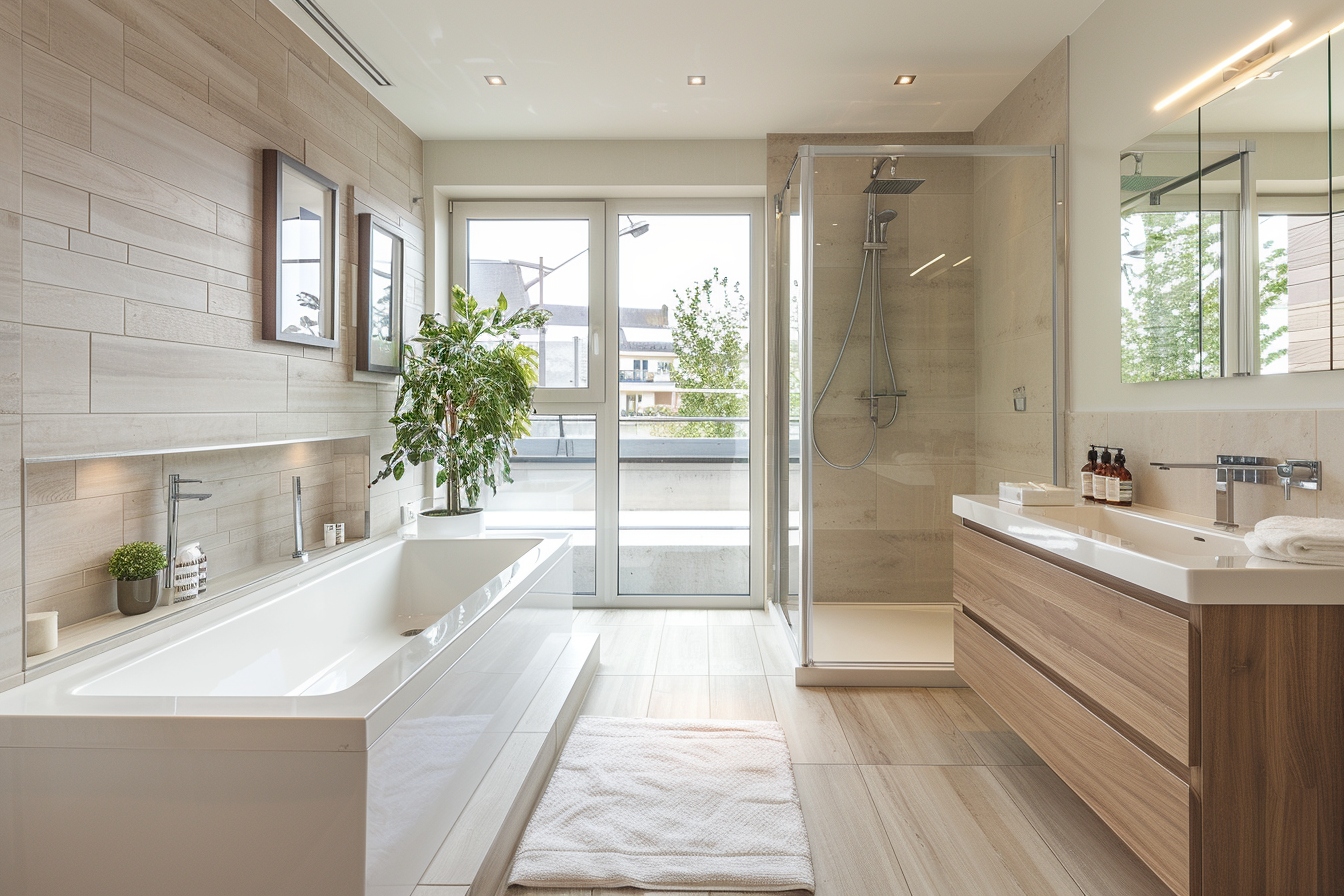Alt d'image: "Rénovation moderne de salle de bain à Niort avant déménagement pour valoriser l'immobilier